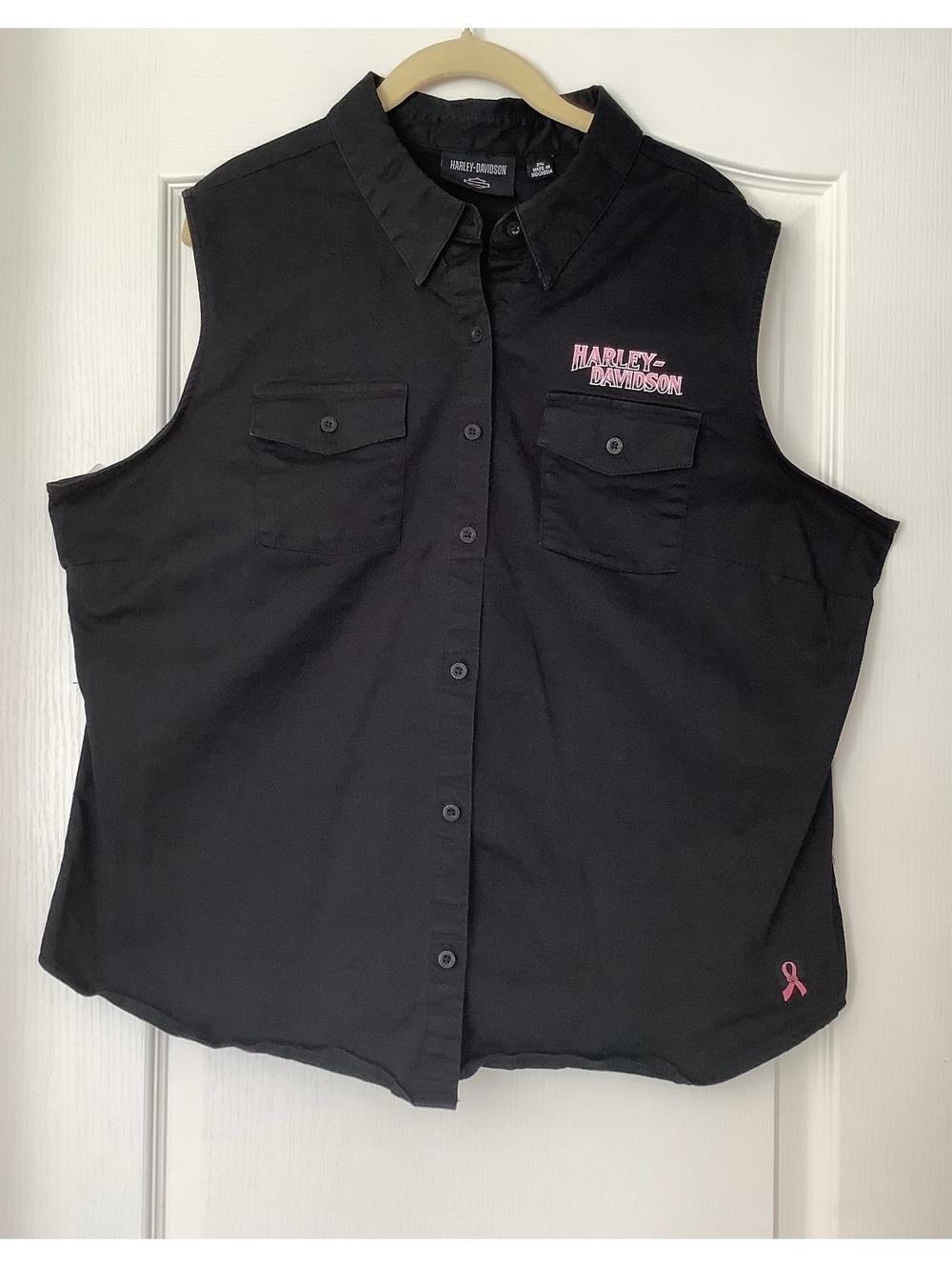 Harley-Davidson Women's Black Sleeveless Button-Up Shirt 2X